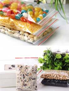30入/包 防霉防潮防濕可重複使用密封袋，透明食品儲存真空保鮮收納袋，適用於廚房保鮮、浴室防潮、旅行收納 - 無色 - 查看 2