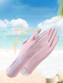 Women's Summer UV Protection Thin Fingerless Mid-Length Ice Silk Driving & Cycling Gloves, Touchscreen Compatible Anti-Slip - A - View 5