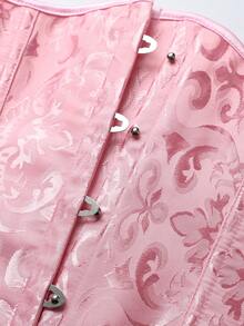 Vintage Court Style Classical Pink Jacquard Women's Waist Cincher, Suitable For Outerwear, Holiday Party, Halloween Cosplay - Pink - View 6