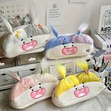 1個可愛毛絨筆袋，大容量，適合女學生收納創意文具用品 - 卡通搞怪炸毛 - 查看 1