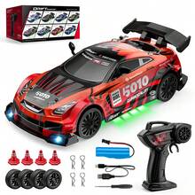 High-Speed Electric Wireless Remote Control Racing Car, Professional Drifting Stunt Remote Control Car, Indoor And Outdoor Racing Game Toy, Cool And Collectible Model Car, Perfect Birthday, Back-To-School, And Christmas Holiday Gift For Children. - Red - View 3