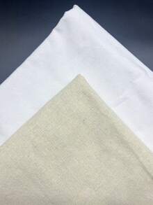 4件裝米白色雙色調 50x50cm 仿亞麻正方形布料，手工刺繡底材，適合手工工作室與居家創作者，可用於製作刺繡枕套、節日裝飾，紋理均勻，縫線平滑 - 仿亞麻刺繡布 - 查看 2