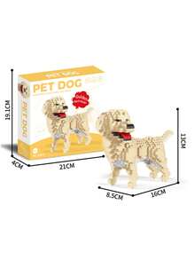 1pc Cartoon Building Block Pet Dog (Teddy/Schnauzer/Doberman/Husky/Dachshund/Poodle/Golden Retriever) 3D Puzzle DIY Creative Educational Building Block Model - Home Decor And Birthday Gift - Multicolor - View 14