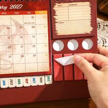 2027 Desktop Calendar With Stickers Fantasy Dragon Theme 12 Months Monthly Planner, Portable Schedule Organizer For Office, Home, School, Decorative Calendar, Perfect For New Year, Birthday Gift - Single Piece - View 9
