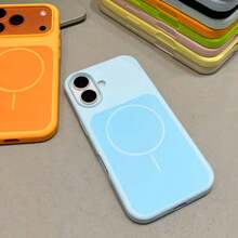 18 Pro Max 18 Pro Luxury Dual-Tone Matte Magnetic Silicone Phone Case, Fresh Summer Color, Supports Wireless Charging, Soft Silicone Protective Cover, Compatible With IPhone 18 17 16 15 14 13 12 11 Pro Max Plus Pro Models, Apple Phone Case, Phone Accessories - New Sky Blue - View 9