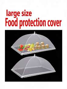 1pc White Foldable Food Cover - Fly & Insect Proof Mesh Cover, Kitchen & Outdoor Sunshade Essential, Pop-Up Mesh Design, Suitable For Parties, Picnics And BBQ; Reusable And Easy To Fold, Helps You Say Goodbye To Kitchen Fruit Flies And Flying Insects - Multicolor - View 8