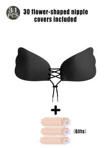 1-Piece Silicone Invisible Bra With Lift, Support, And Anti-Slip Adhesive Strips, Designed For Wedding Dresses And Halter Necklines. - Multicolor - View 12