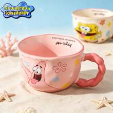 SpongeBob SquarePants 官方 SquarePants 系列陶瓷馬克杯，耐熱多色 IP 馬克杯，大容量隔熱手柄，微波爐適用，咖啡、牛奶與茶杯，適合喬遷與節日禮物，居家、宿舍及戶外使用收藏款 - 彩色 - 查看 4