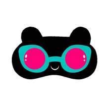 1PC Cute Black Neon Heart Glasses Sleep Mask With Cartoon Bear Ear Design, Soft Comfortable Eye Cover For Sleeping, Travel, Nap And Gift - KB Style - View 6