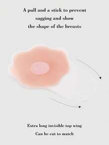 8pcs/Set Lift-Up Silicone Nipple Covers, All-Season Anti-Exposure Breast Pads For Wedding Dress, Anti-Nipple Protrusion Transparent Nipple Covers For Camisole - Pink - View 5
