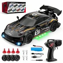 High-Speed Electric Wireless Remote Control Racing Car, Professional Drifting Stunt Remote Control Car, Indoor And Outdoor Racing Game Toy, Cool And Collectible Model Car, Perfect Birthday, Back-To-School, And Christmas Holiday Gift For Children. - Black - View 3