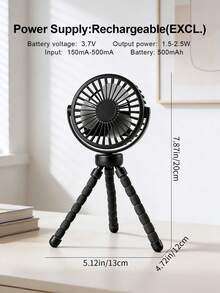 AOYI Portable Stroller Fan, Rechargeable Handheld Mini Fan, Flexible Octopus Design, 500mAh Battery USB Charging, 3-Speed Wind And Night Light Design, Summer Essential, Desktop Fan For Travel, Vacation, Strolling, Shopping, Beach, - Stroller Fan - View 12