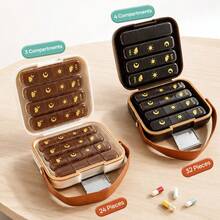 24/32 Compartments Weekly Pill Box, Triple Sealed Moisture Proof Travel Medicine Container, Detachable Daily Morning Noon Evening Pill Case, Large Capacity Vitamin Supplement Storage Box, Portable Handbag Design For Outdoor, Business Trip, Elders - View 5