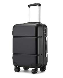 Leichter 20 Zoll Kabinenkoffer ABS Hartschale mit TSA Zahlenschloss & 360° Doppel-Spinnerrädern, 33 Liter robuster wasserdichter Reisetrolley (55x40x20 cm) für Geschäftsreisen - Handgepäck geeignet nach Größe - Schwarz - Übersicht 1