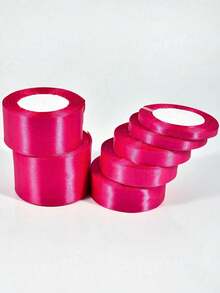 1 Roll Of 22 Meters, Pink Packaging Ribbon Bow, Colored Ribbon, Polyester Ribbon, Gift Box Ribbon, Jacquard Ribbon - / - View 1