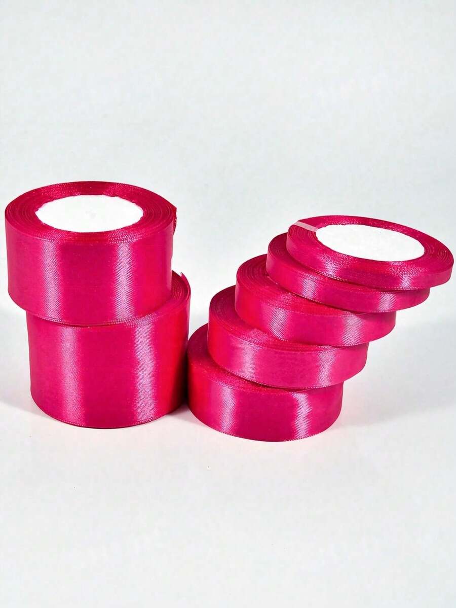 1 Roll Of 22 Meters, Pink Packaging Ribbon Bow, Colored Ribbon, Polyester Ribbon, Gift Box Ribbon, Jacquard Ribbon - / - View 1