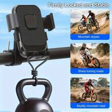 1pc Bicycle Motorcycle Handlebar Phone Mount, Phone Clamp With Rotating Bracket, Compatible With 4.7-Inch To 7.2-Inch Smartphones, Easy And Quick To Take Out, Easy Installation, Anti-Shake And Anti-Vibration Electric Bike Scooter Riding Navigation Phone Holder - Black - View 8