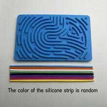 [Dual-Sided Stress Relief Tool]Silicone Sensory Activity Board | Colorful Cord Maze Fidget Toy | Silent Tactile Anxiety Relief | ADHD & Focus Aid | Portable Stress Reliever For Office & Commuting | Creative Gift For Friends - Multicolor - View 12