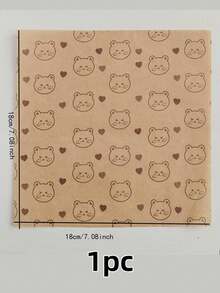 100/50/1pc Baking Paper, Printed With Cute Bear Pattern, Suitable For Air Fryer, Kitchen Use - Multicolor - View 14