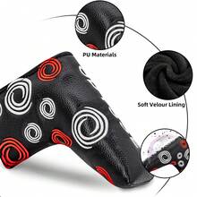 1PC Swirl Pattern Embroidered Golf Blade Putter Headcover, Golf Putter Club Protector - Multicolor - View 8