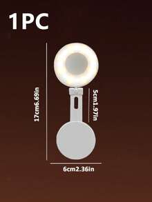 3合1迷你磁吸口袋LED補光鏡附手機支架，可充電便攜自拍環形燈，適合旅行與化妝 - A - 查看 10
