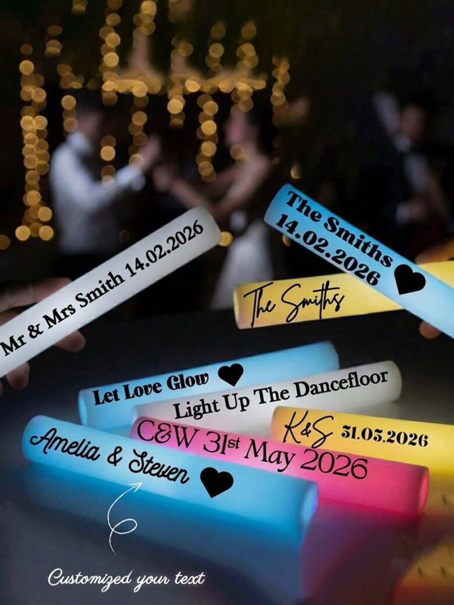 1/4/6/8/12/16/20/24pcs 2D Flat Personalized Glasses Name Stickers, Suitable For Weddings, Bachelorette Parties And Name Label Decals, Customized Vinyl Material, Includes Name And Number/Initial, 2D Handmade Plastic Labels, Suitable For Party Favors, Table Numbers, Rehearsal Events - Multicolor - View 1