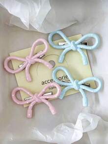 20/10pcs Multi-Color Polka Dot 3D Bow Crocodile Hair Clips, Durable And Non-Damaging, Suitable For Daily Wear, Dating, Vacation, School - Multicolor - View 2