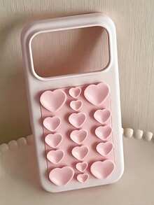 1pc Dual-Color Matte Silicone Phone Case With 3D Raised Multi-Heart Decoration, Shockproof Anti-Drop Large Camera Lens Window Protection Cover, Suitable For Women, Teenagers And Girls, Daily Commute, Dating And Travel Use, Shockproof Anti-Slip Anti-Scratch Phone Case | Designed For Apple 17 Pro Max | Compatible With Apple 17/16/15/14/13/12/11 Series - Pink - View 16