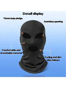 1pc Solid Color Universal 3-Hole Breathable Balaclava Head Mask, Seamless Sun Protection Head Cover, Suitable For Outdoor Sun Protection, Quick-Drying, Cycling, Hiking, Skiing, Running, Fishing, Climbing And Other Outdoor Activities - Multicolor - View 9