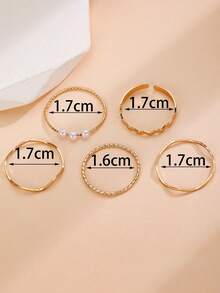 10/5 piezas Elegante Minimalista Exquisito Conjunto de Anillos Geométricos de Línea para Mujer, Conjunto de Anillos Apilables Multicapa de Oro & Plata, Adecuado para Uso Diario, Fiesta, Vacaciones, Citas, Vacaciones, Uso Casual - Multicolor - Ver 5