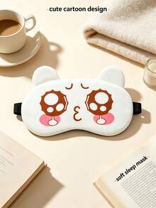 1PC Cute Bear Cartoon Sleep Mask With Big Eyes Design, Soft Comfortable Blindfold For Sleeping, Travel, Nap And Home Use - KB Style - View 5
