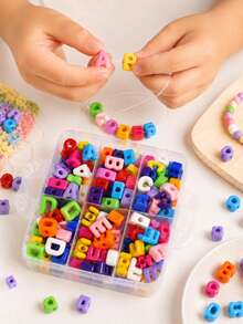 480pcs Large Letter Beads, Colorful Acrylic Chunky Beads, Large Hole Design, Suitable For Keychains, Bracelets And Pendants, Jewelry Making Accessories - Large Letter Beads - View 4