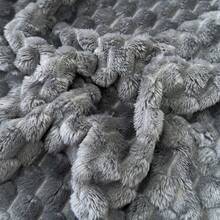 1pc Sofa Throw Blanket, Flannel Fabric, 3D Bubble Texture, Super Soft & Comfortable, Perfect Gift - Dark Gray - View 3
