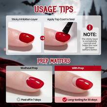Beetles 1PCS Halloween Nail Builder Gel, Crimson Whisper Red 8-In-1 HEMA-Free & TPO-Free Builder Gel With Brush For Instant Apex, Thickening & Short Extensions, UV LED Cured DIY Manicure - Halloween Builder Gel - 查看 6