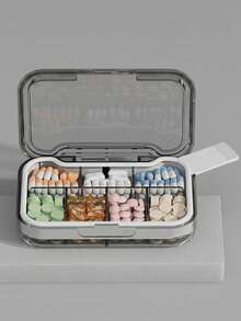 4pcs/1pc Mini Portable Pill Box, With 4/7 Compartments, Can Store Weekly Required Medications And Vitamins, Sealed Travel Pill Case, Pill Container - Multicolor - View 16