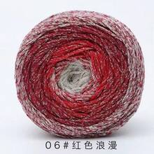 200g Galaxy Gradient Glitter Yarn, Handmade Crochet Material, Cotton Yarn, Gradient DIY Round Hollow Cotton Yarn For Bags - 1 Piece - View 20