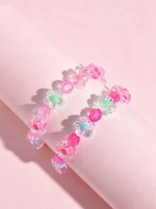 2pcs/Set Kids Cute Flower Charm Beaded Bracelet Set, Suitable For Daily Wear, Holiday Party Accessories - Multicolor - View 13