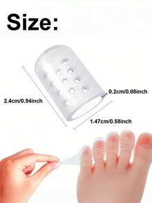 QKC Transparent Toe Protectors, Soft Silicone Breathable Anti-Friction, Unisex Foot Care Tool - Transparent - View 3