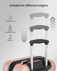 Leichter 20 Zoll Kabinenkoffer ABS Hartschale mit TSA Zahlenschloss & 360° Doppel-Spinnerrädern, 33 Liter robuster wasserdichter Reisetrolley (55x40x20 cm) für Geschäftsreisen - Handgepäck geeignet nach Größe - Nackt - Übersicht 3
