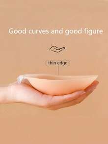 1Pc Invisible Silicone Strapless Push-Up Bra - Reusable, Self-Adhesive Front Closure, Seamless Chest Lift, Hand Washable, Non- Fabric - Women'S Lingerie Accessory, Strapless Bra Lift | Textured Surface | Seamless Design, Bras For Lingeri - Apricot - View 4