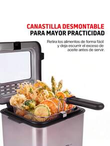 Redlemon 1.5L Compact Electric Deep Fryer, Removable Basket And Lid With Window - US A Type Plug(110-127V) - View 6