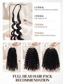 ARABELLA Curly Crochet Hair Extensions, Natural Color, 100% Human Hair, Knotless Feather Hair Extensions, 14-24 Inches, Handmade Pre-Looped Crochet, Pre-Bundled Invisible Miracle Knot Hair Extensions, Lightweight And Reusable - SNatural - View 6