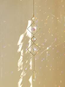 2pcs Geometric Crystal Suncatcher Prism Window Hanging, Boho Multicultural Light Catcher For Bedroom, Living Room, Balcony, Garden Or Porch Decor. - Multicolor - View 4