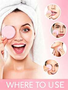 8/5/1pc Facial Cleansing Makeup Remover Pads, Soft And Comfortable, Suitable For Facial Cleansing, Washable And Reusable, Multiple Colors Available - Multicolor - View 2