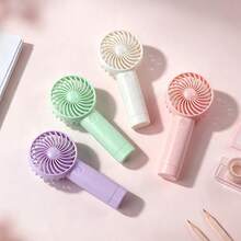AOYI Mini Portable Handheld Fan, Small Rechargeable Personal Eyelash Drying Fan, 500mAh Battery 3-Speed Adjustable, Beach Accessory, Small Cooling Handheld Fan Suitable For Vacation, Commute, Women's Makeup, Office, Outdoor, Summer Essential - Multicolor - View 1