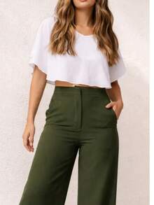 Women Pants - Military Green - View 8