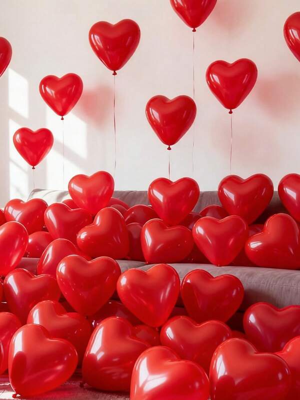 20pcs/10pcs/1pc - 10 Inch Heart-Shaped Latex Balloons In Pomegranate Red, Perfect For Birthday Party Decoration, Valentine's Day Decoration, Confession To Loved Ones, Proposal, Engagement Decoration, Wedding Decoration, Room Decoration, Outdoor Photo Props