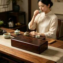 1pc Tea Set Gift Box, Insulated Cup, Tea Cup Packaging Box, Minimalist Wooden Design Storage, Ebony Jewelry Box, Cigar Chocolate Wooden Packaging Box, Necklace Pendant Jade Storage Wooden Box - Multicolor - View 1