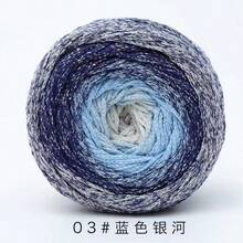 200g Galaxy Gradient Glitter Yarn, Handmade Crochet Material, Cotton Yarn, Gradient DIY Round Hollow Cotton Yarn For Bags - 1 Piece - View 14