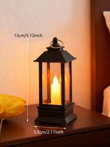 1pc Vintage Handheld LED Flameless Candle Light (Battery Included), Indoor Room Desktop Decor LED Night Light, Home Decoration Lantern Hanging Light, Holiday Party Event LED Decorative Light, Festival Decoration Ornament - Long Lantern - View 13